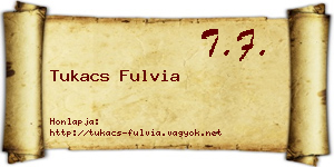 Tukacs Fulvia névjegykártya